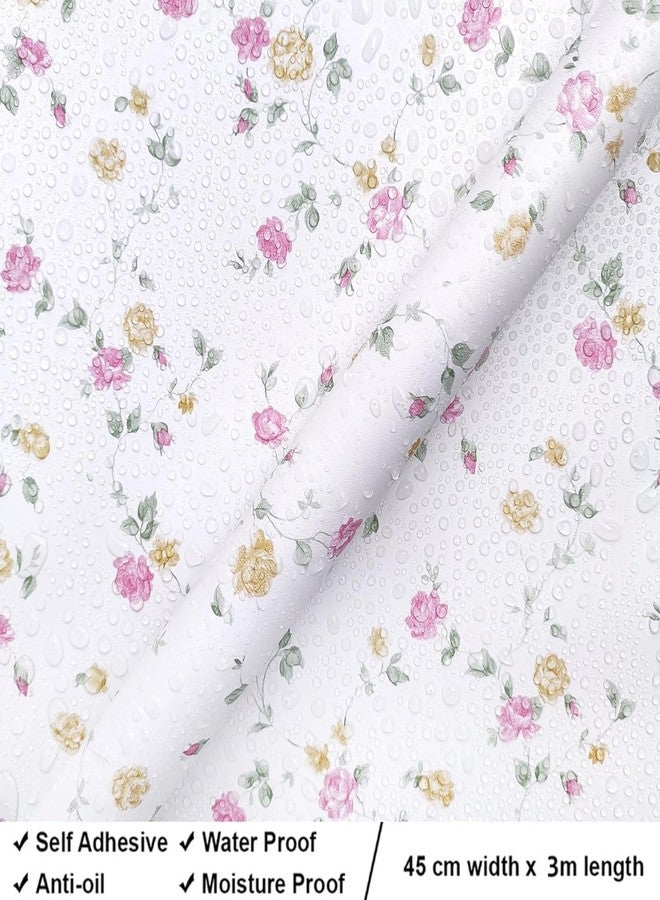 HOMEMATES Self-Adhesive Waterproof Wallpaper Old Furniture Vinyl Stickers Wooden Door Wardrobe Desktop PVC Wall Papers 45 X 304 CM- (Floral Style-1), Multicolour - Image 5